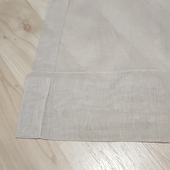 4 Sheer tan curtain panels with button loop top - Picture 4 of 5